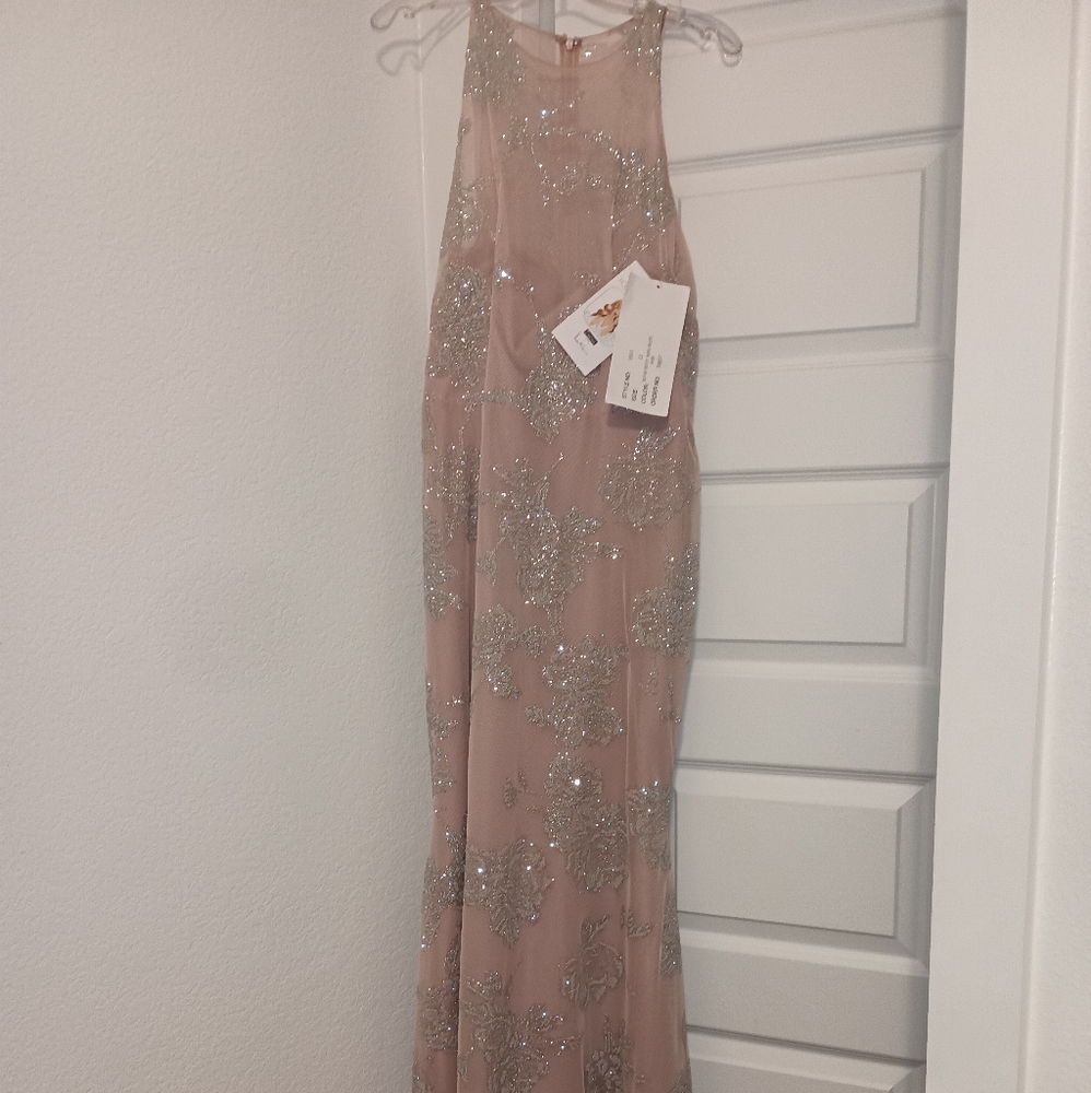 NWT Hayley Paige wedding formal prom homecoming dress. Size 12. Dusty Rose Blush